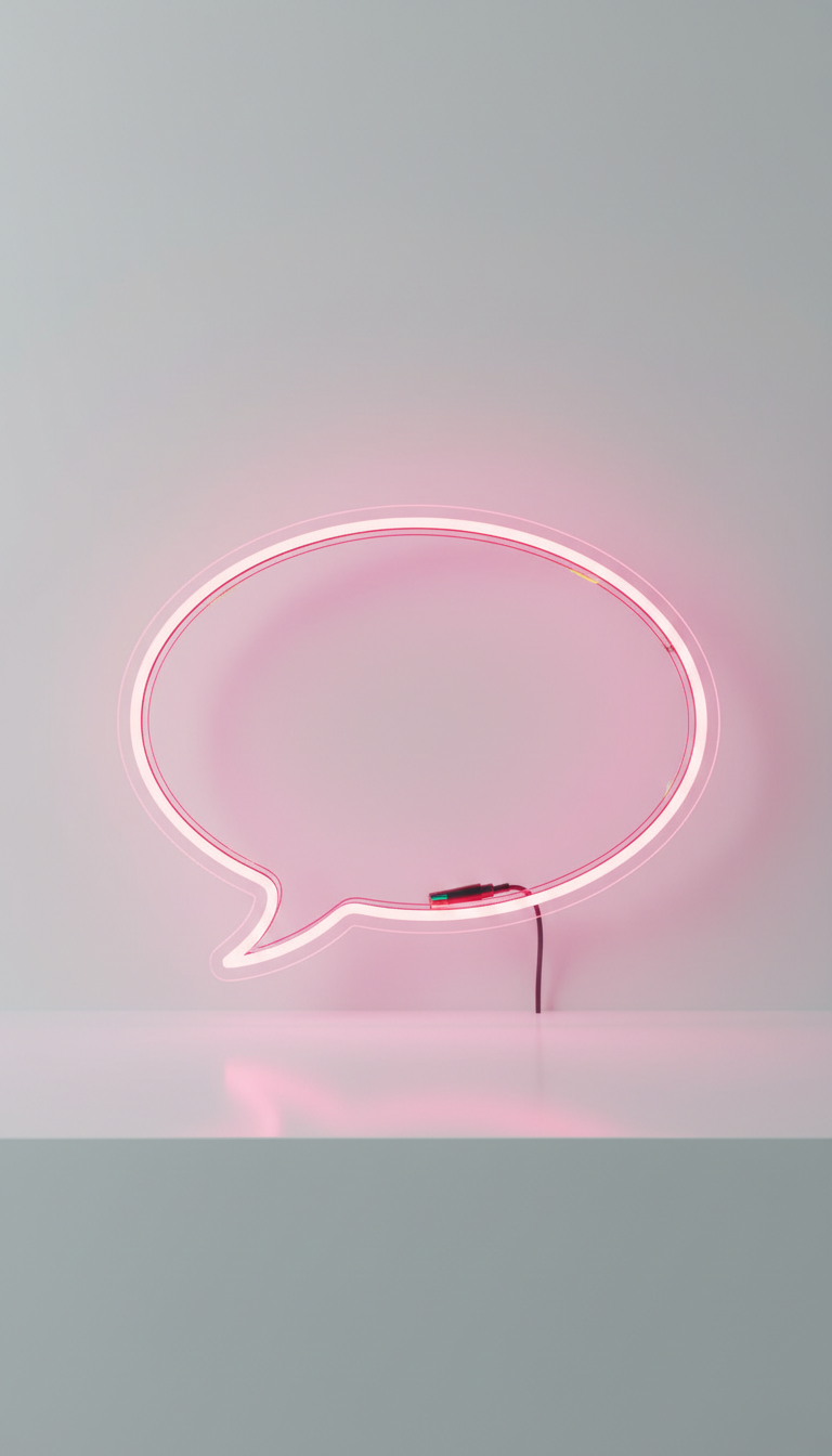 Neon Pink Speech Bubble Neon Sign