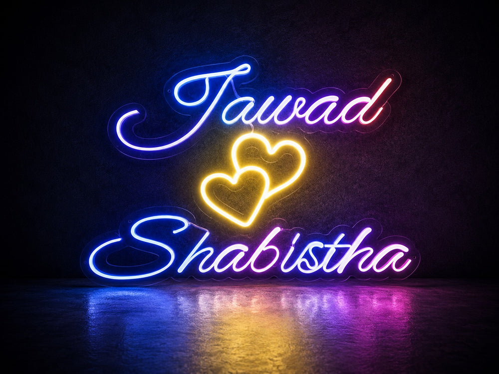Multicolor couple neon led sign board