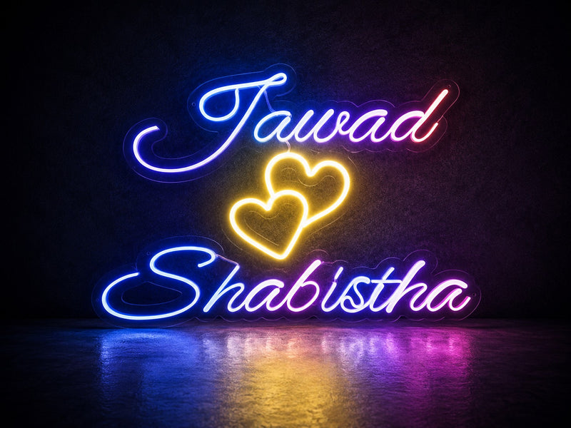 Multicolor couple neon led sign board