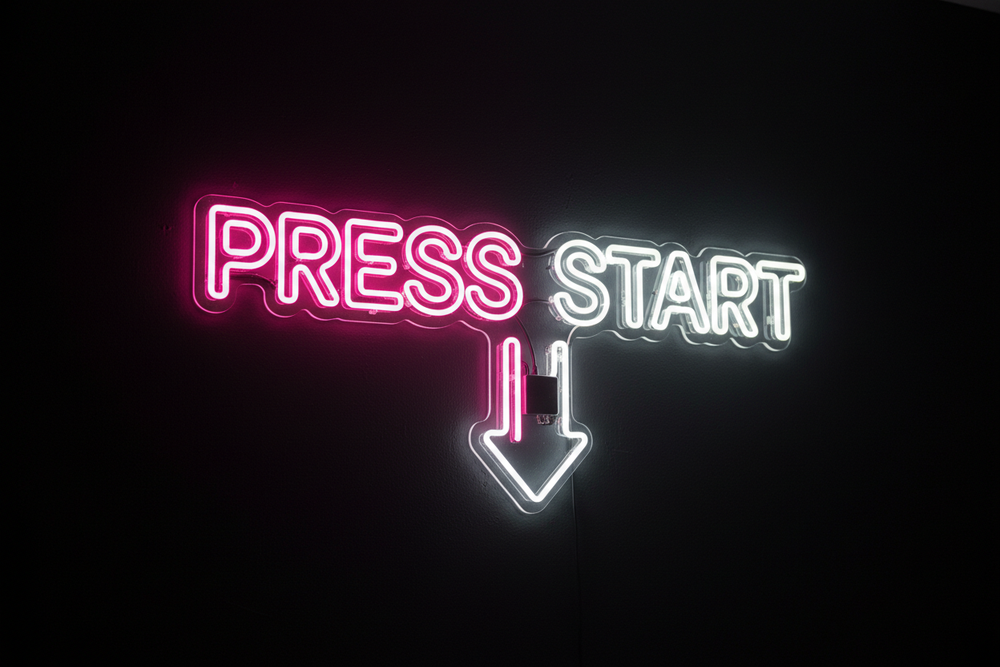 Press Start Neon Sign