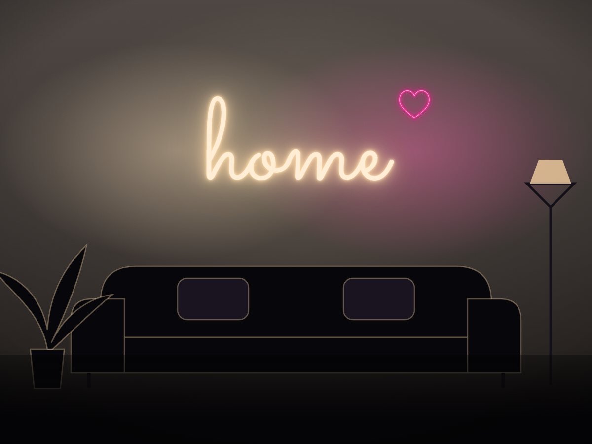 Neon sign for Home & bedroom