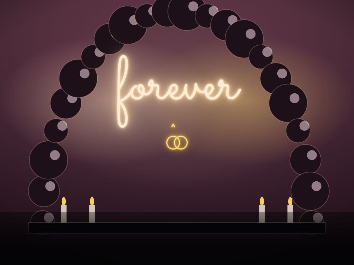 Neon sign for Weddings & events