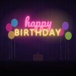 happy birthday neon sign
