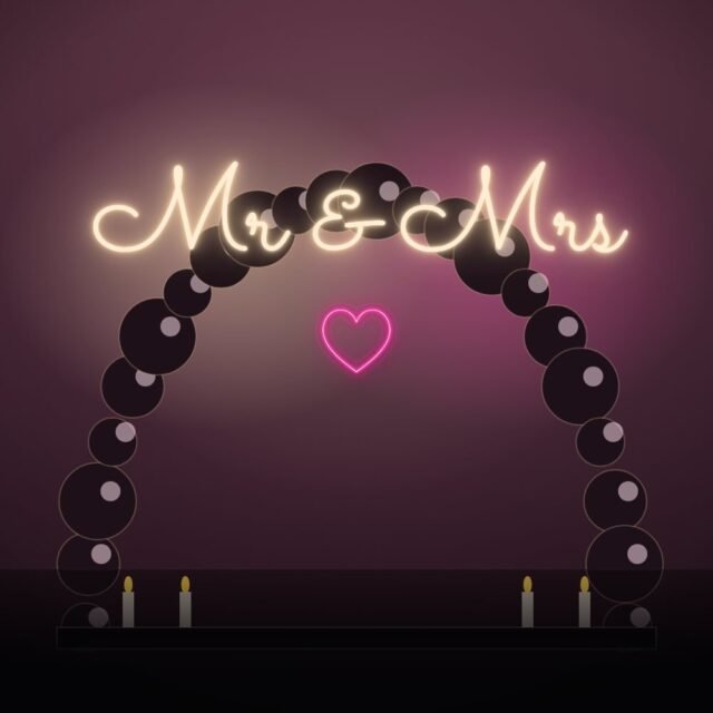 mr and mrs neon sign