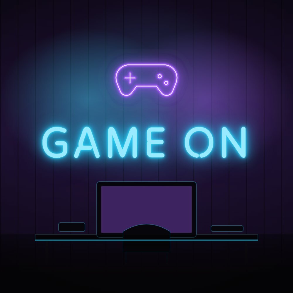 gaming room neon lights