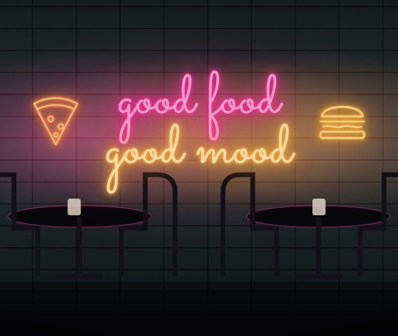 neon sign for cafe