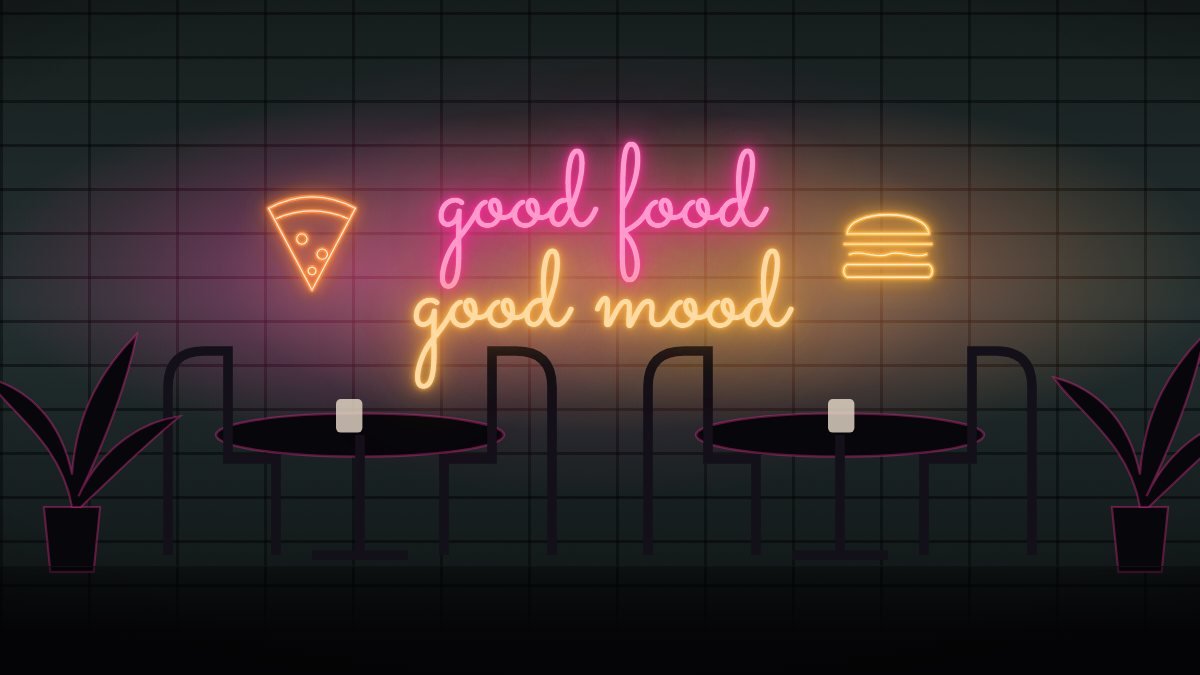 neon sign for cafe